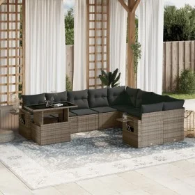 Garden sofa set 10 pieces with gray synthetic rattan cushions by , Garden sets - Ref: Foro24-3268140, Price: 632,68 €, Discou...