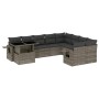 Gartensofa-Set, 10-teilig, mit grauen Polstern aus synthetischem Rattan von , Gartensets - Ref: Foro24-3268140, Preis: 645,08...
