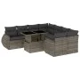 Garden furniture set 9 pieces and gray synthetic rattan cushions by , Garden sets - Ref: Foro24-3268430, Price: 608,00 €, Dis...