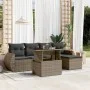 Gartenmöbel-Set 6-teilig mit grauen Polstern aus synthetischem Rattan von , Gartensets - Ref: Foro24-3268500, Preis: 406,16 €...