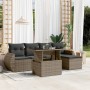 Gartenmöbel-Set 6-teilig mit grauen Polstern aus synthetischem Rattan von , Gartensets - Ref: Foro24-3268500, Preis: 404,93 €...
