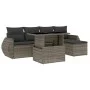 Gartenmöbel-Set 6-teilig mit grauen Polstern aus synthetischem Rattan von , Gartensets - Ref: Foro24-3268500, Preis: 406,16 €...