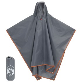 Regenponcho mit Kapuze 2-in-1 in Grau und Orange 223x145 cm von , Camping und Wandern - Ref: Foro24-4004199, Preis: 24,37 €, ...