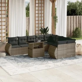 Garden sofa set 10 pieces with gray synthetic rattan cushions by , Garden sets - Ref: Foro24-3268760, Price: 707,12 €, Discou...