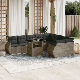 Gartensofa-Set, 10-teilig, mit grauen Polstern aus synthetischem Rattan von , Gartensets - Ref: Foro24-3268760, Preis: 708,66...