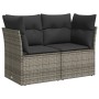 Gartenmöbel-Set 9-teilig mit grauen Polstern aus synthetischem Rattan von , Gartensets - Ref: Foro24-3269060, Preis: 597,28 €...