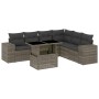 7-piece garden sofa set with gray synthetic rattan cushions by , Garden sets - Ref: Foro24-3269190, Price: 486,15 €, Discount: %