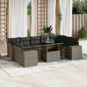 Gartensofa-Set, 10-teilig, mit grauen Polstern aus synthetischem Rattan von , Gartensets - Ref: Foro24-3269370, Preis: 651,06...