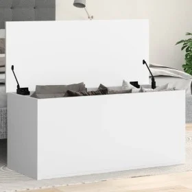 Engineered wood storage box in white, 100x42x46 cm by , Storage trunks - Ref: Foro24-840660, Price: 94,65 €, Discount: %