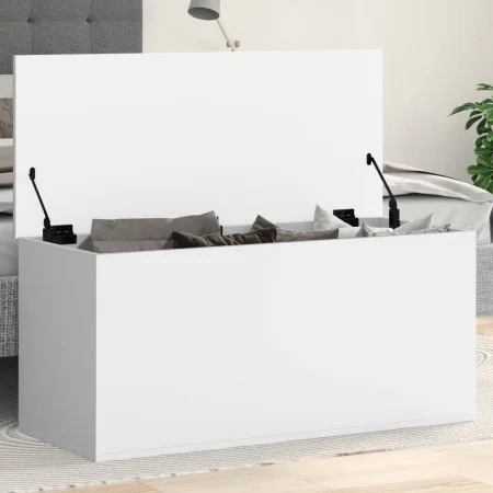 Engineered wood storage box in white, 100x42x46 cm by , Storage trunks - Ref: Foro24-840660, Price: 95,78 €, Discount: %