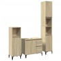 3-piece bathroom furniture set made of Sonoma oak plywood. by , Bathroom furniture - Ref: Foro24-3282654, Price: 184,97 €, Di...