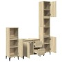 3-piece bathroom furniture set made of Sonoma oak plywood. by , Bathroom furniture - Ref: Foro24-3282654, Price: 184,97 €, Di...