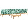 Garden pallet sofa set with 4 acacia wood cushions. by , Outdoor sofas - Ref: Foro24-3209330, Price: 596,37 €, Discount: %