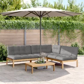 Set de sofás de palets de jardín y cojines 4 pzas madera acacia de , Sofás de exterior - Ref: Foro24-3209332, Precio: 609,51 ...