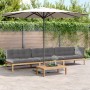 Garden pallet sofa set with 4 acacia wood cushions. by , Outdoor sofas - Ref: Foro24-3209326, Price: 615,83 €, Discount: %