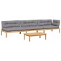 Set de sofás de palets de jardín y cojines 4 pzas madera acacia de , Sofás de exterior - Ref: Foro24-3209326, Precio: 615,83 ...