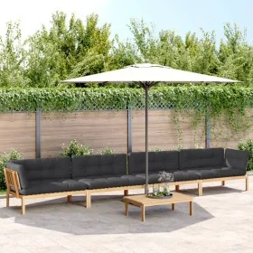 Set of garden pallet sofas and cushions 5 pieces acacia wood by , Outdoor sofas - Ref: Foro24-3209379, Price: 937,35 €, Disco...