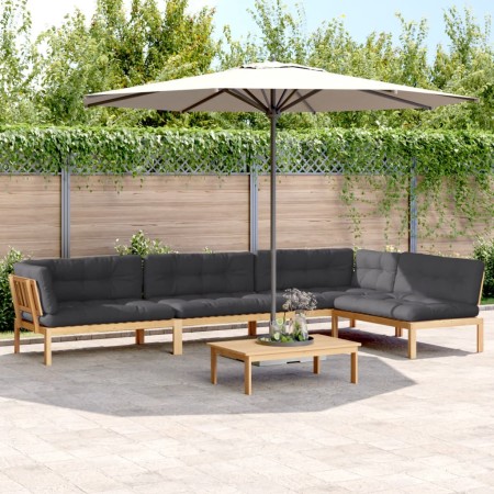 Garten-Palettensofa-Set mit 5-teiligen Kissen aus Akazienholz. von , Outdoor-Sofas - Ref: Foro24-3209385, Preis: 997,61 €, Ra...