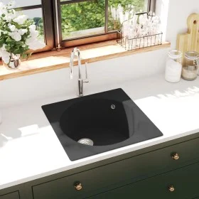 Küchenspüle mit Überlauf aus schwarzem Granit von vidaXL, Sinkt - Ref: Foro24-147065, Preis: 139,36 €, Rabatt: %
