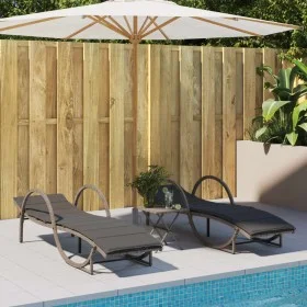 Sun loungers with cushions 2 units synthetic gray rattan by , Loungers - Ref: Foro24-3277309, Price: 273,25 €, Discount: %