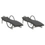 Sun loungers with cushions 2 units synthetic gray rattan by , Loungers - Ref: Foro24-3277309, Price: 281,06 €, Discount: %