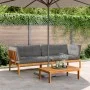 Corner pallet sofas for garden with 2 acacia wood cushions. by , Outdoor sofas - Ref: Foro24-3209476, Price: 496,10 €, Discou...