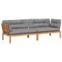Corner pallet sofas for garden with 2 acacia wood cushions. by , Outdoor sofas - Ref: Foro24-3209476, Price: 496,10 €, Discou...