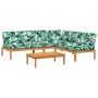 Garden pallet sofa set with 4 acacia wood cushions. by , Outdoor sofas - Ref: Foro24-3209462, Price: 644,77 €, Discount: %