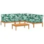 Garden pallet sofa set with 4 acacia wood cushions. by , Outdoor sofas - Ref: Foro24-3209462, Price: 611,93 €, Discount: %
