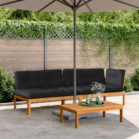 Garden pallet sofa set with 3-piece acacia wood cushions. by , Outdoor sofas - Ref: Foro24-3209448, Price: 449,04 €, Discount: %