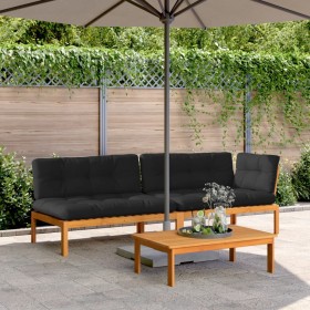 Garten-Palettensofa-Set mit 3-teiligen Kissen aus Akazienholz. von , Outdoor-Sofas - Ref: Foro24-3209448, Preis: 456,29 €, Ra...
