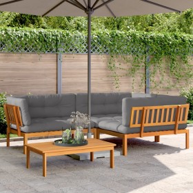 Set de sofás de palets de jardín y cojines 4 pzas madera acacia de , Sofás de exterior - Ref: Foro24-3209488, Precio: 806,47 ...