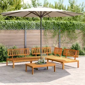 Garden pallet sofa set 4 pieces solid acacia wood by , Outdoor sofas - Ref: Foro24-3209429, Price: 435,06 €, Discount: %