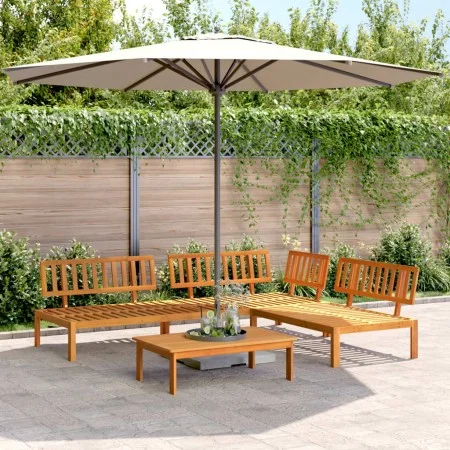 Set de sofás de palets de jardín 4 pzas madera maciza de acacia de , Sofás de exterior - Ref: Foro24-3209429, Precio: 437,09 ...