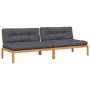 Mittlere Palettensofas für den Garten und 2 Stück Akazienholzkissen. von , Outdoor-Sofas - Ref: Foro24-3209481, Preis: 445,61...