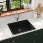 Kitchen sink with black granite overflow by vidaXL, Sinks - Ref: Foro24-147069, Price: 167,56 €, Discount: %