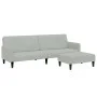 Zweiplätziges Schlafsofa mit Hocker aus hellem grauen Samt. von , Sofas - Ref: Foro24-3258098, Preis: 330,49 €, Rabatt: %