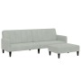 Zweiplätziges Schlafsofa mit Hocker aus hellem grauen Samt. von , Sofas - Ref: Foro24-3258098, Preis: 336,03 €, Rabatt: %