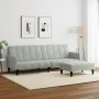 Zweiplätziges Schlafsofa mit Hocker aus hellem grauen Samt. von , Sofas - Ref: Foro24-3258098, Preis: 330,49 €, Rabatt: %