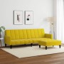 Sofá cama de 2 plazas con taburete terciopelo amarillo de , Sofás - Ref: Foro24-3258102, Precio: 330,45 €