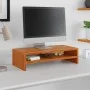 Soporte de monitor madera maciza pino marrón cera 50x24x13 cm de , Muebles TV - Ref: Foro24-847162, Precio: 21,47 €, Descuent...