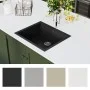 Kitchen sink with black granite overflow by vidaXL, Sinks - Ref: Foro24-147069, Price: 167,56 €, Discount: %
