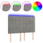 Cabecero con luces LED terciopelo gris claro 144x5x118/128 cm