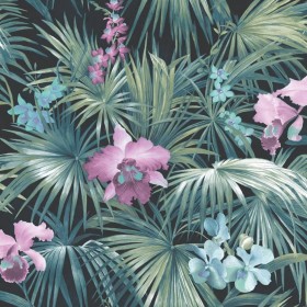 Noordwand Papel pintado Tropical Flowers verde