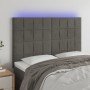 Cabecero con luces LED terciopelo gris oscuro 144x5x118/128 cm en Cabeceros y pies de cama | Comprar online en Foro24
