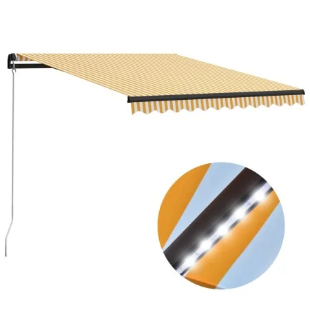 Toldo manual retráctil con LED amarillo y blanco 300x250 cm de vidaXL, Toldos - Ref: Foro24-3055222, Precio: 276,79 €, Descue...