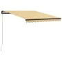 Manual retractable awning with yellow and white LED 300x250 cm by vidaXL, Awnings - Ref: Foro24-3055222, Price: 276,79 €, Dis...