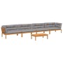 Set of garden pallet sofas and cushions 5 pieces acacia wood by , Outdoor sofas - Ref: Foro24-3209506, Price: 913,48 €, Disco...