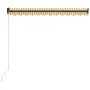 Manual retractable awning with yellow and white LED 300x250 cm by vidaXL, Awnings - Ref: Foro24-3055222, Price: 276,79 €, Dis...