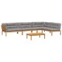 Set of garden pallet sofas and cushions 5 pieces acacia wood by , Outdoor sofas - Ref: Foro24-3209512, Price: 882,13 €, Disco...